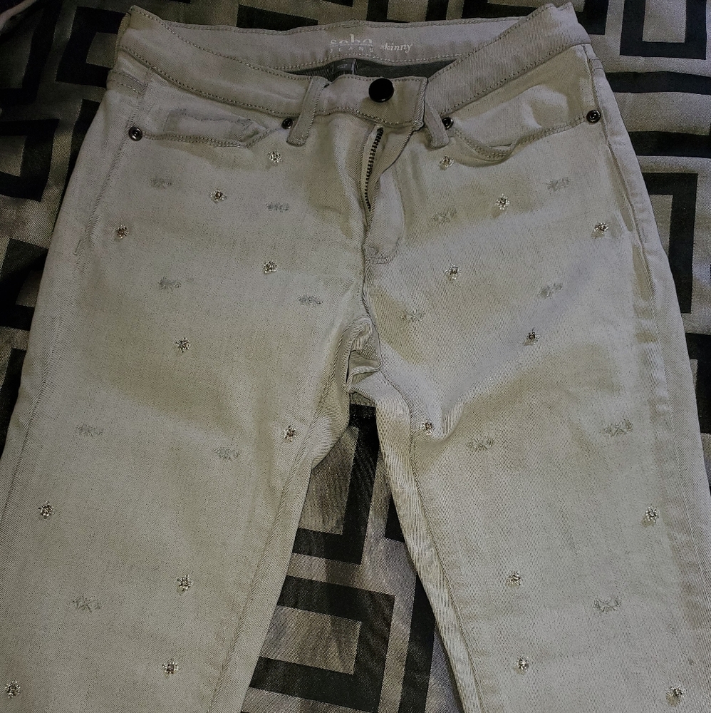 Grey Jean's with sparkle embellishments